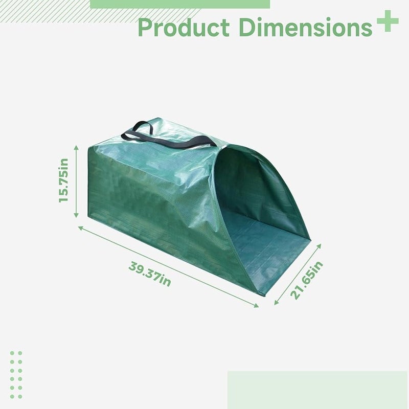 200L Heavy Duty Garden Waste Collection Bag Foldable Yard Tarp with Long Handles - Image 5